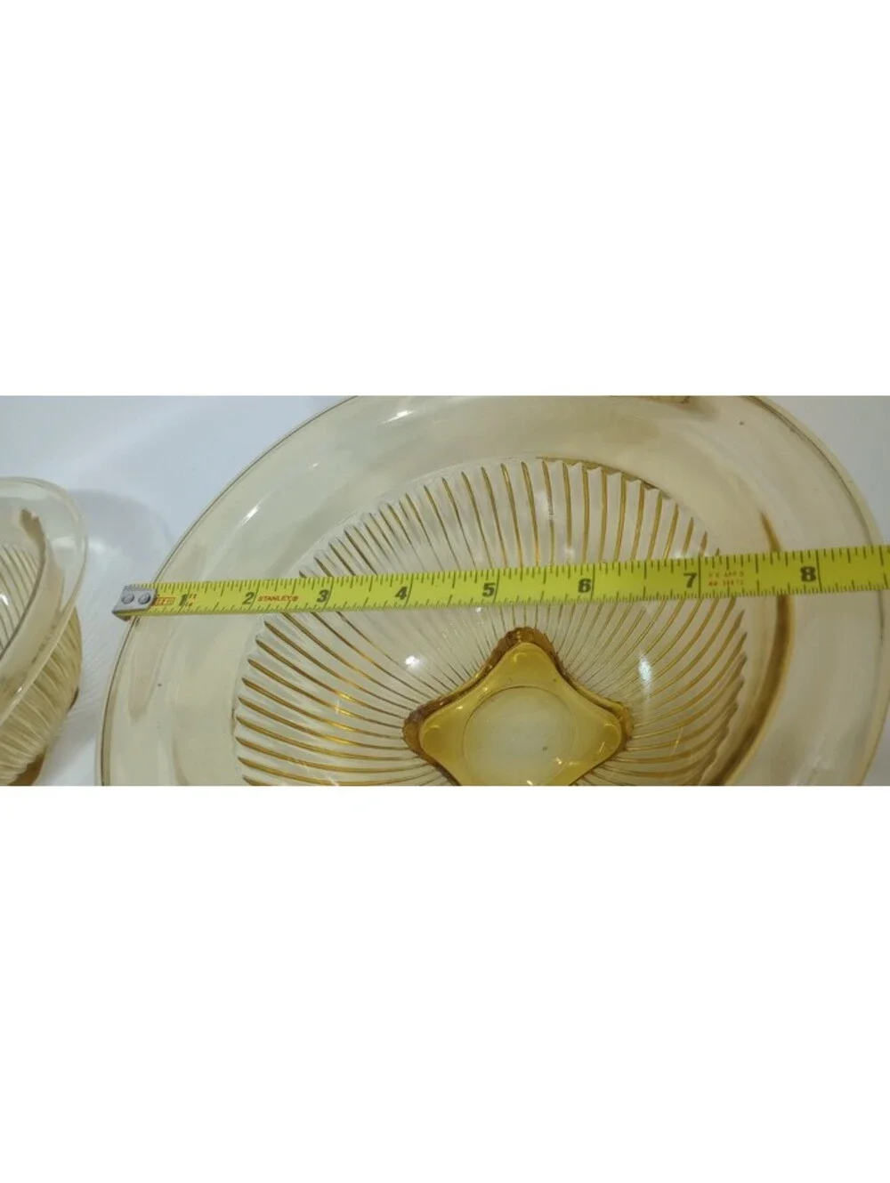 SET of 3 Federal Glass Stacking Amber Glass Mixing Serving Bowls Depression